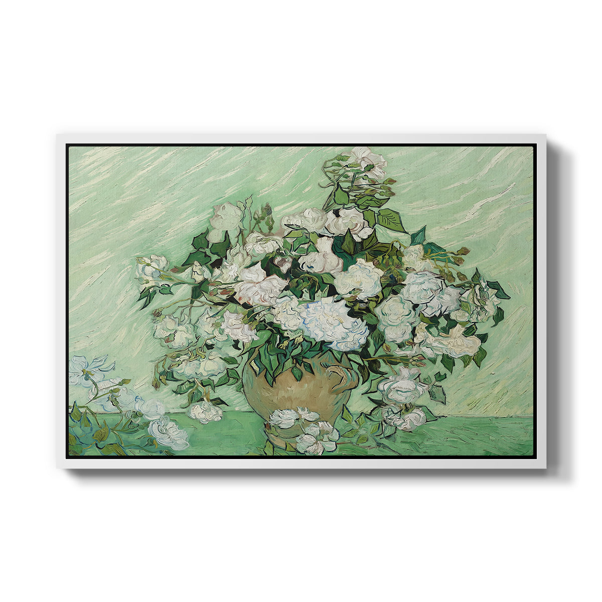 Roses, 1890 - Floater Framed Canvas Print