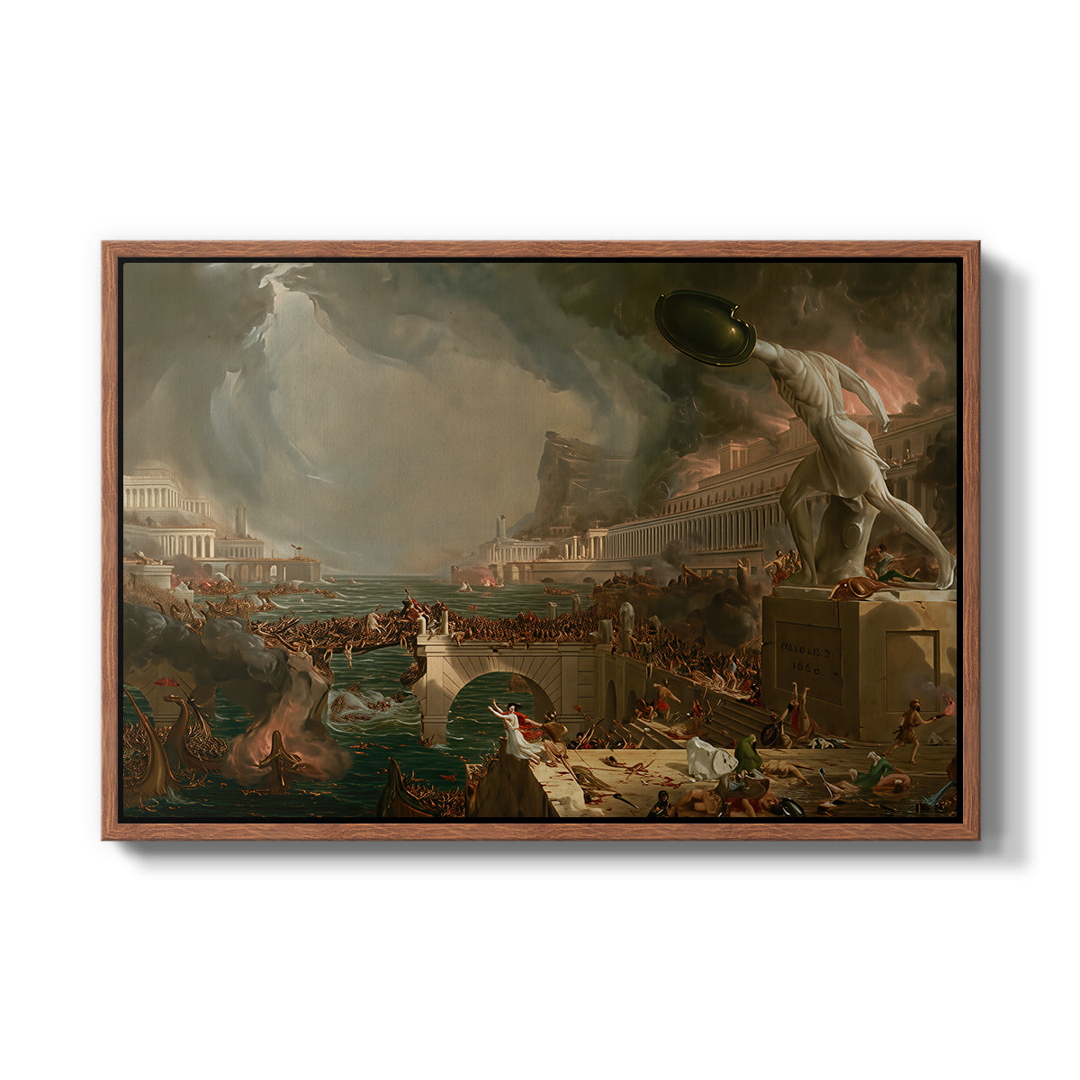 The Course of Empire: Destruction, 1836 - Floater Framed Canvas Print