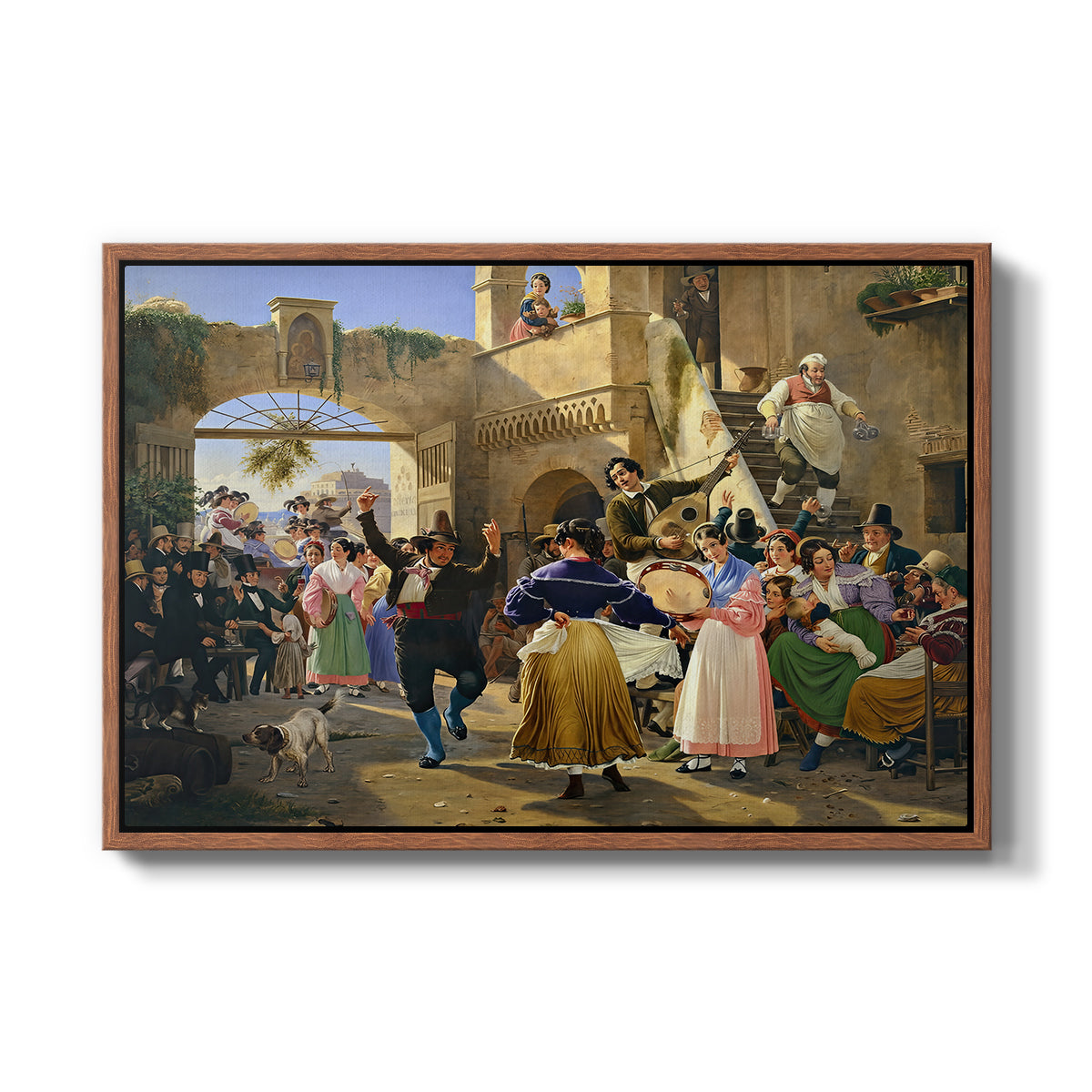 Romans Gathered for Merriment at an Osteria, 1839 - Floater Framed Canvas Print