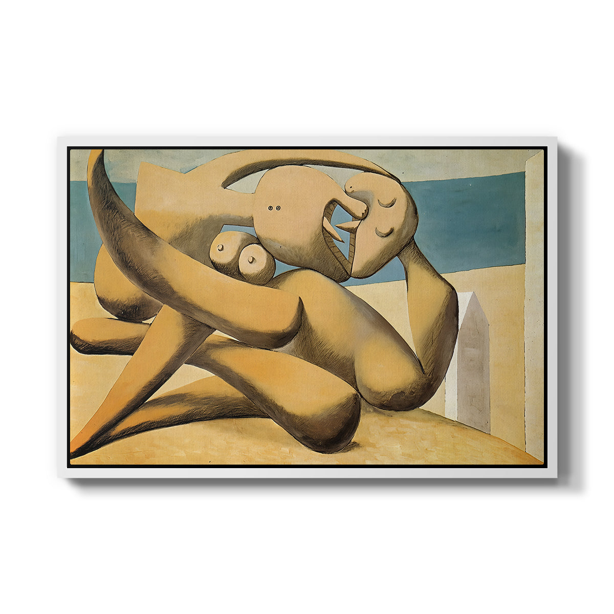 Figures at the Seaside (The Kiss), 1931 - Floater Framed Canvas Print
