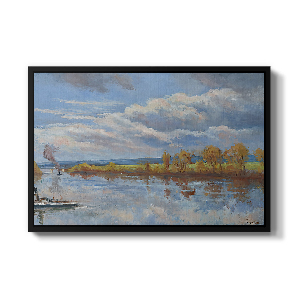 The Banks of the River Seine, 1893 - Floater Framed Canvas Print