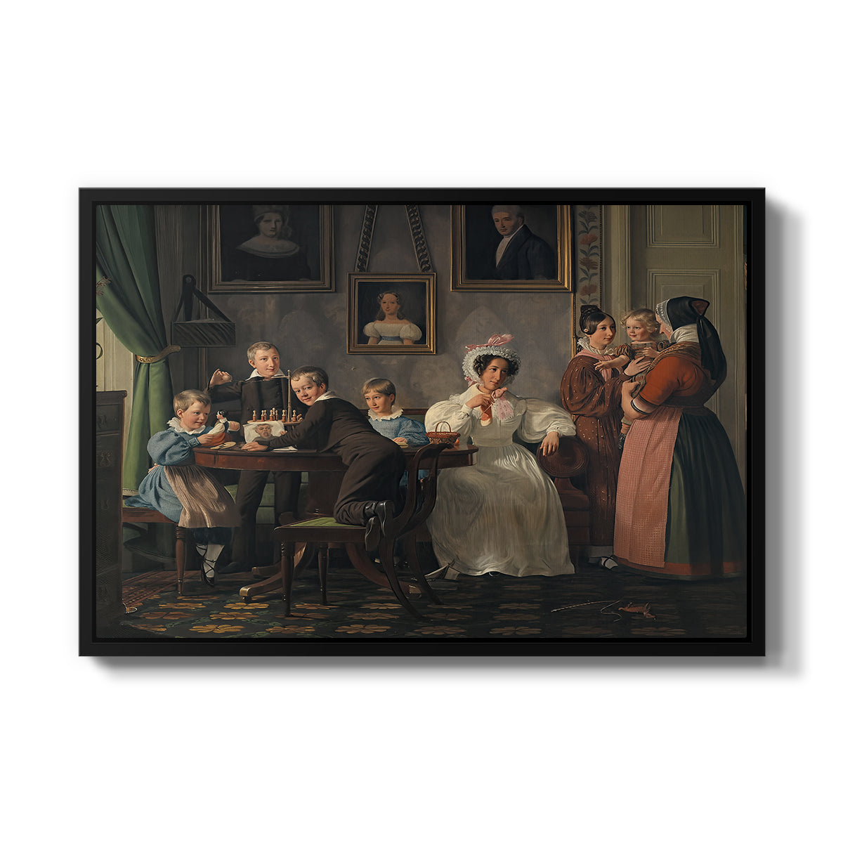 The Waagepetersen Family, 1836 - Floater Framed Canvas Print