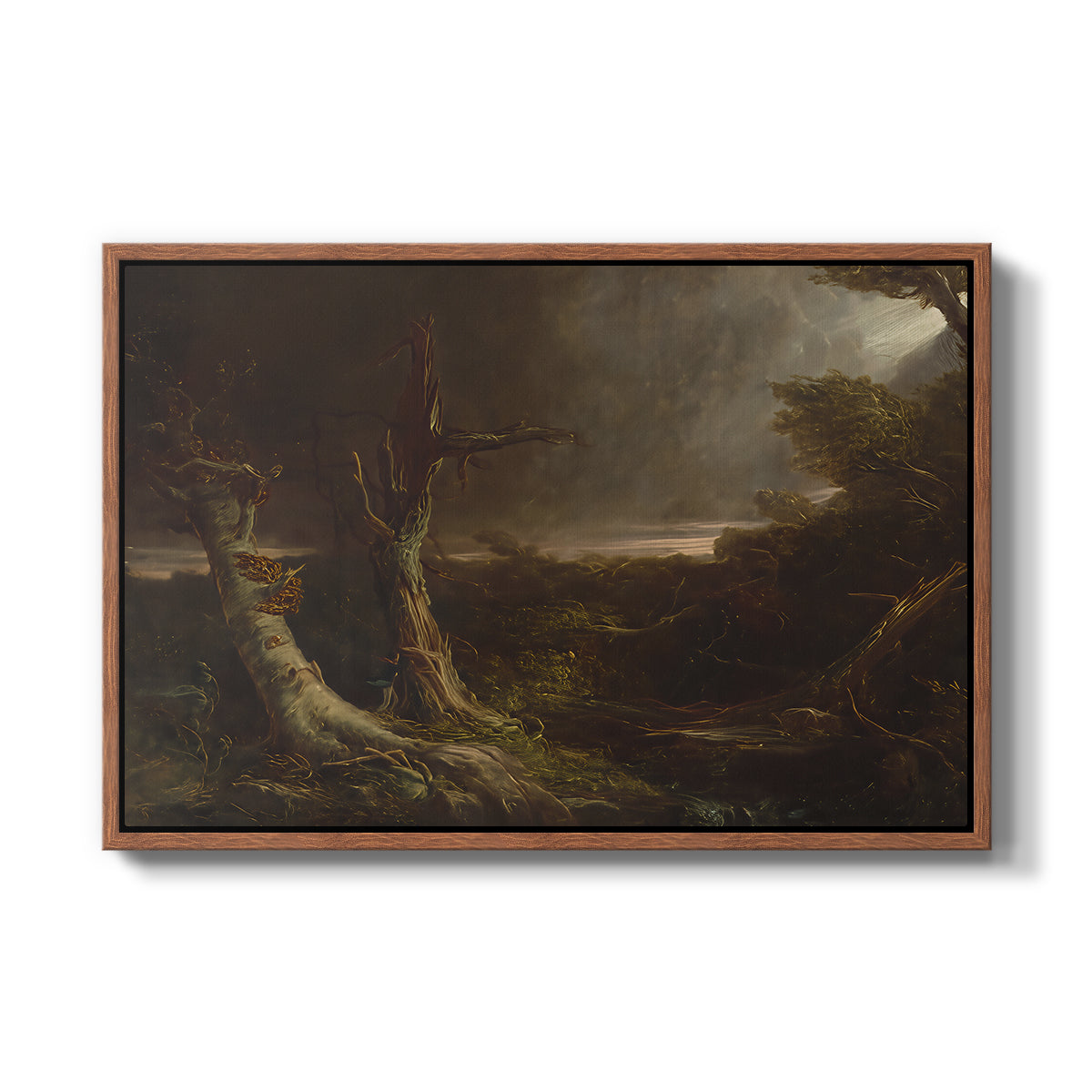 Tornado in an American Forest, 1835 - Floater Framed Canvas Print