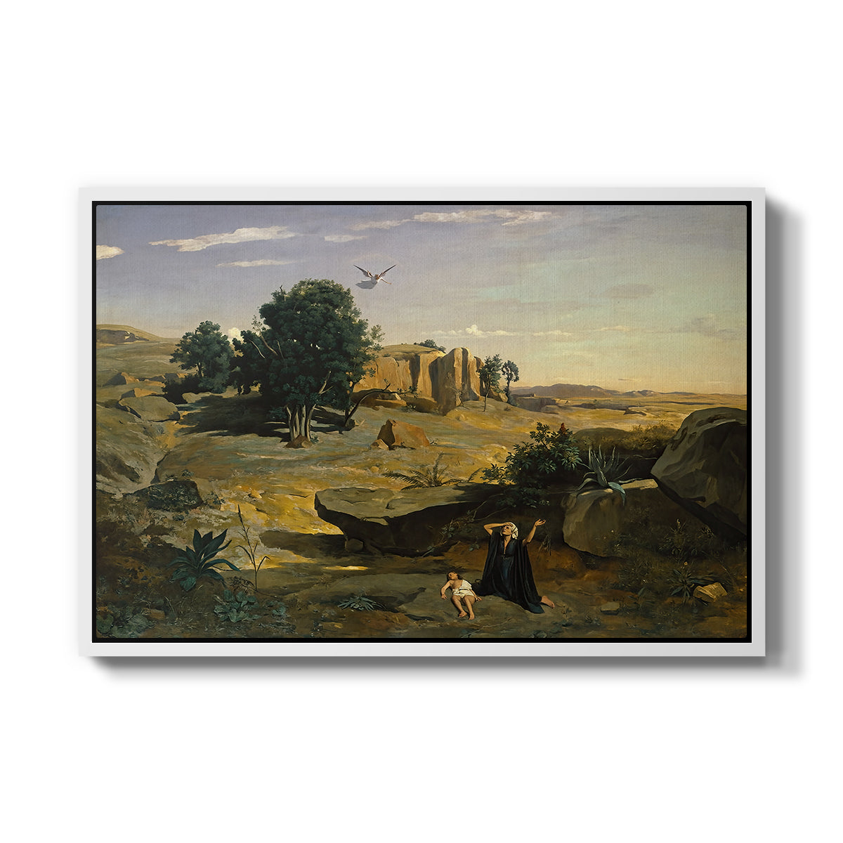Hagar in the Wilderness, 1835 - Floater Framed Canvas Print