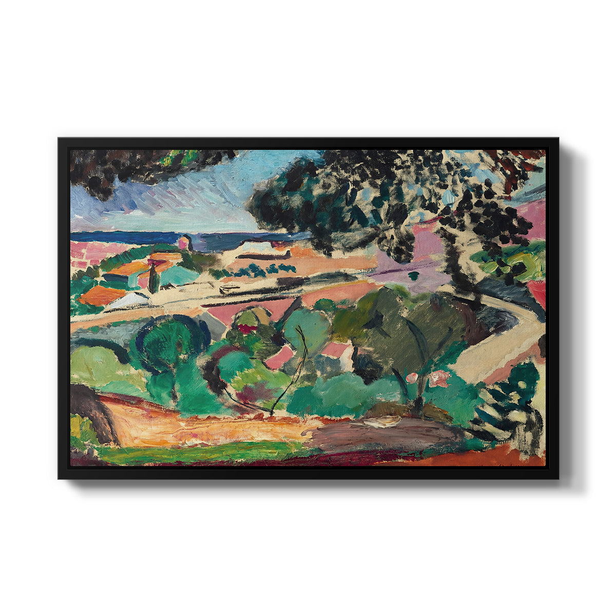 Landscape at Collioure, 1907 - Floater Framed Canvas Print