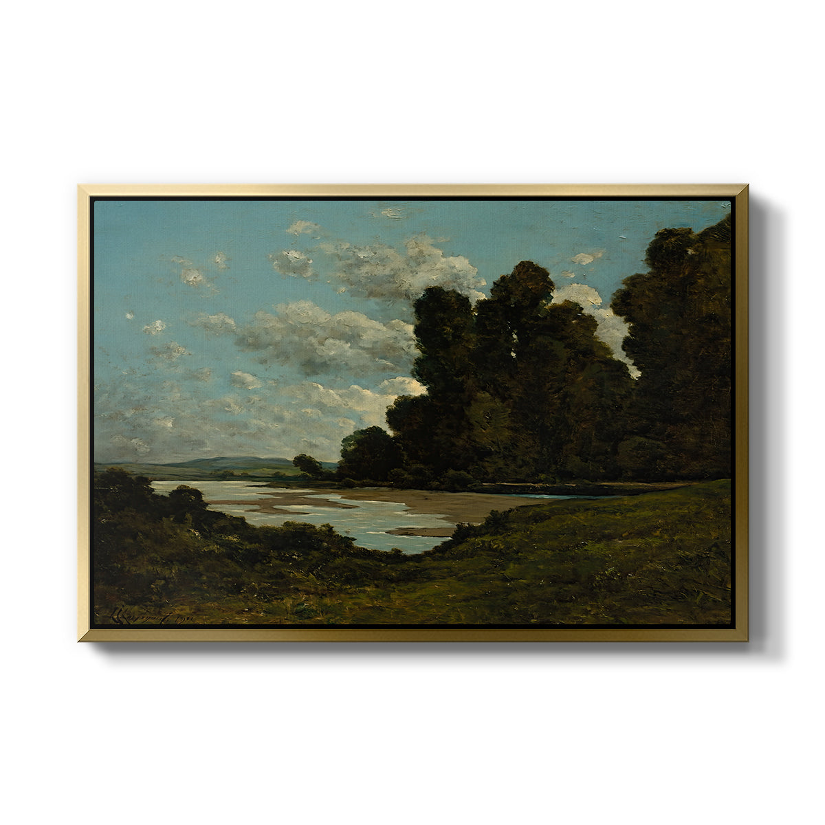 The River Loire at Nevers, 1901 - Floater Framed Canvas Print