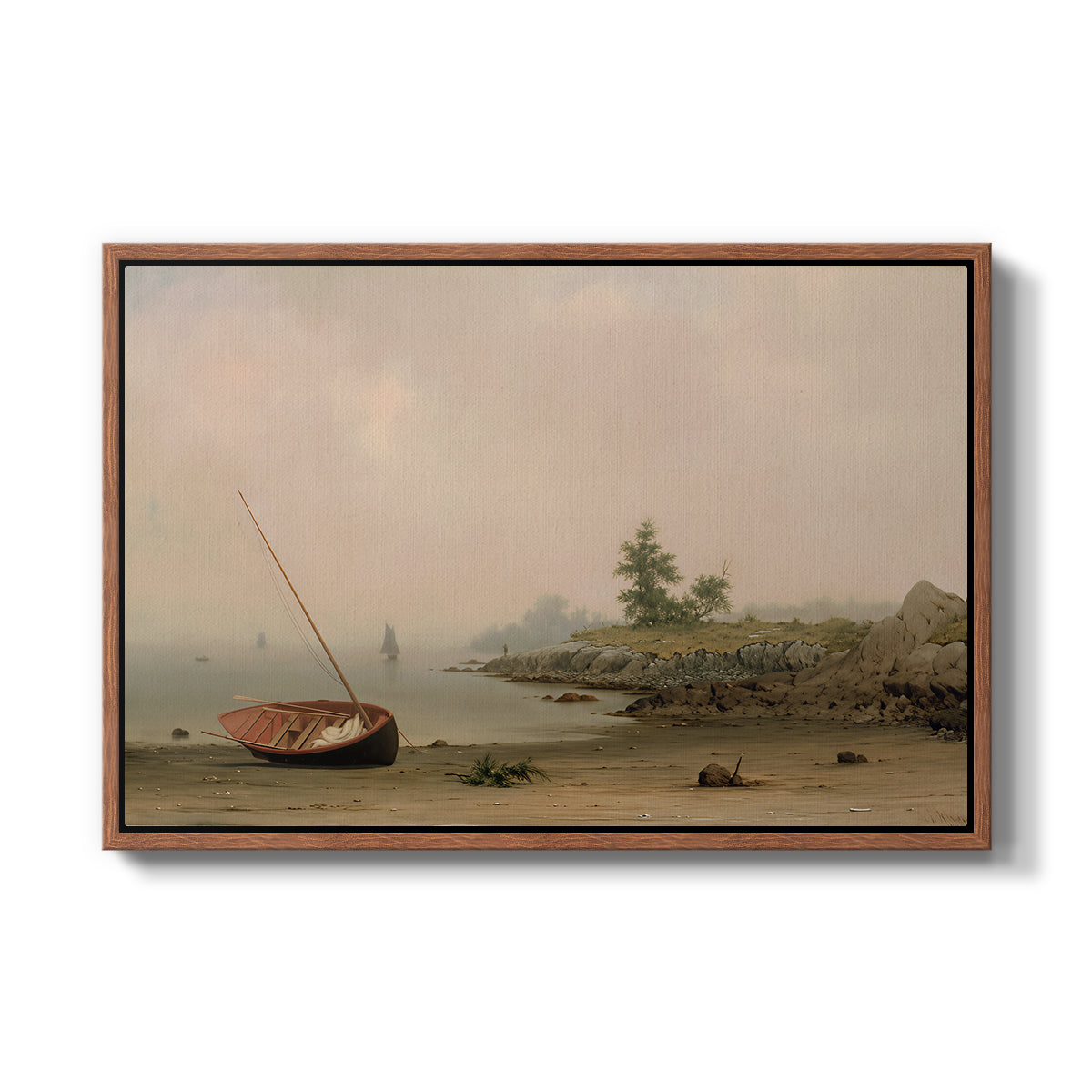 The Stranded Boat, 1863 - Floater Framed Canvas Print