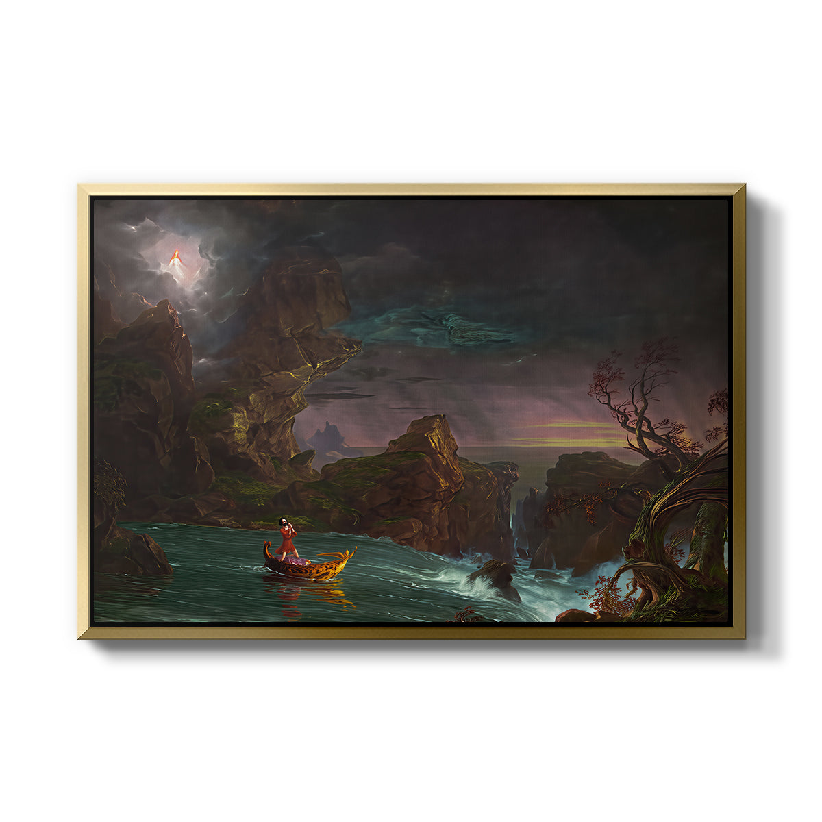 The Voyage of Life: Manhood, 1842 - Floater Framed Canvas Print