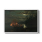 Spear Fishing on Lake Krøderen, 1851 - Floater Framed Canvas Print
