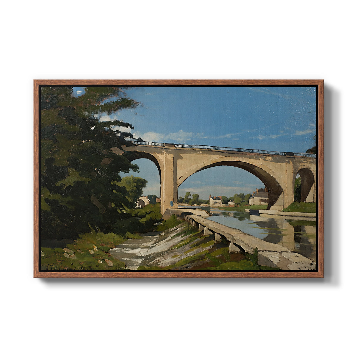 The Railroad Bridge at Briare, 1888 - Floater Framed Canvas Print