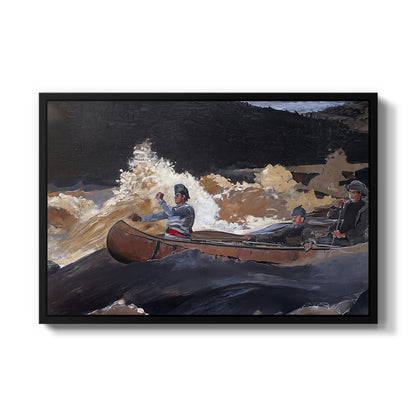 Shooting the Rapids, Saguenay River, 1905-1910 - Floater Framed Canvas Print