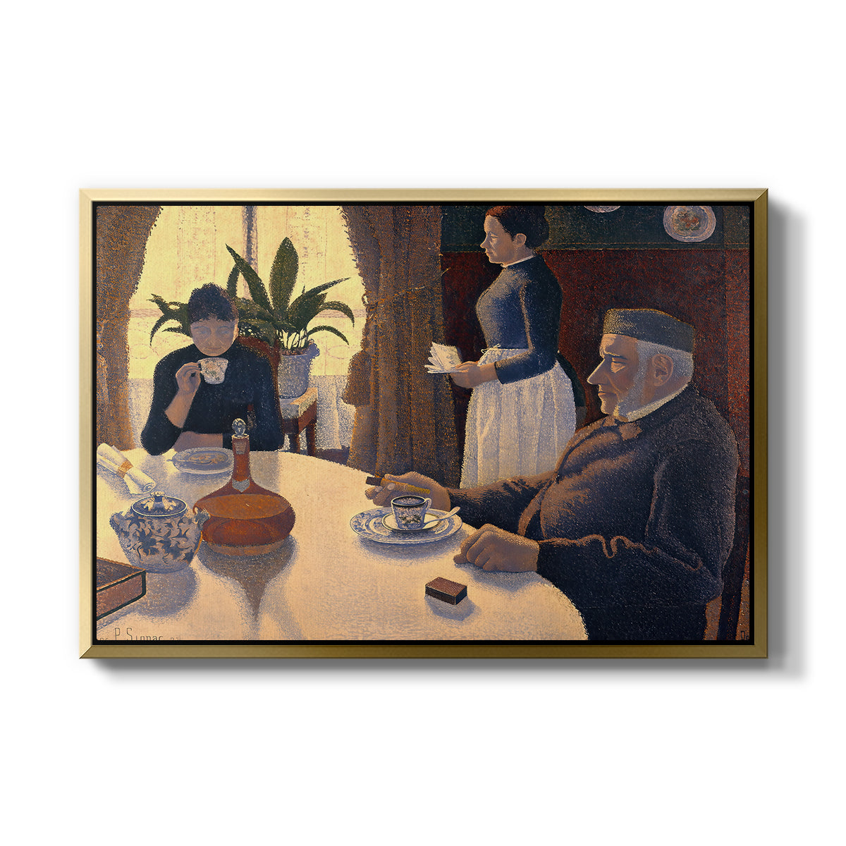 The Dining Room (Breakfast), 1886-1887 - Floater Framed Canvas Print