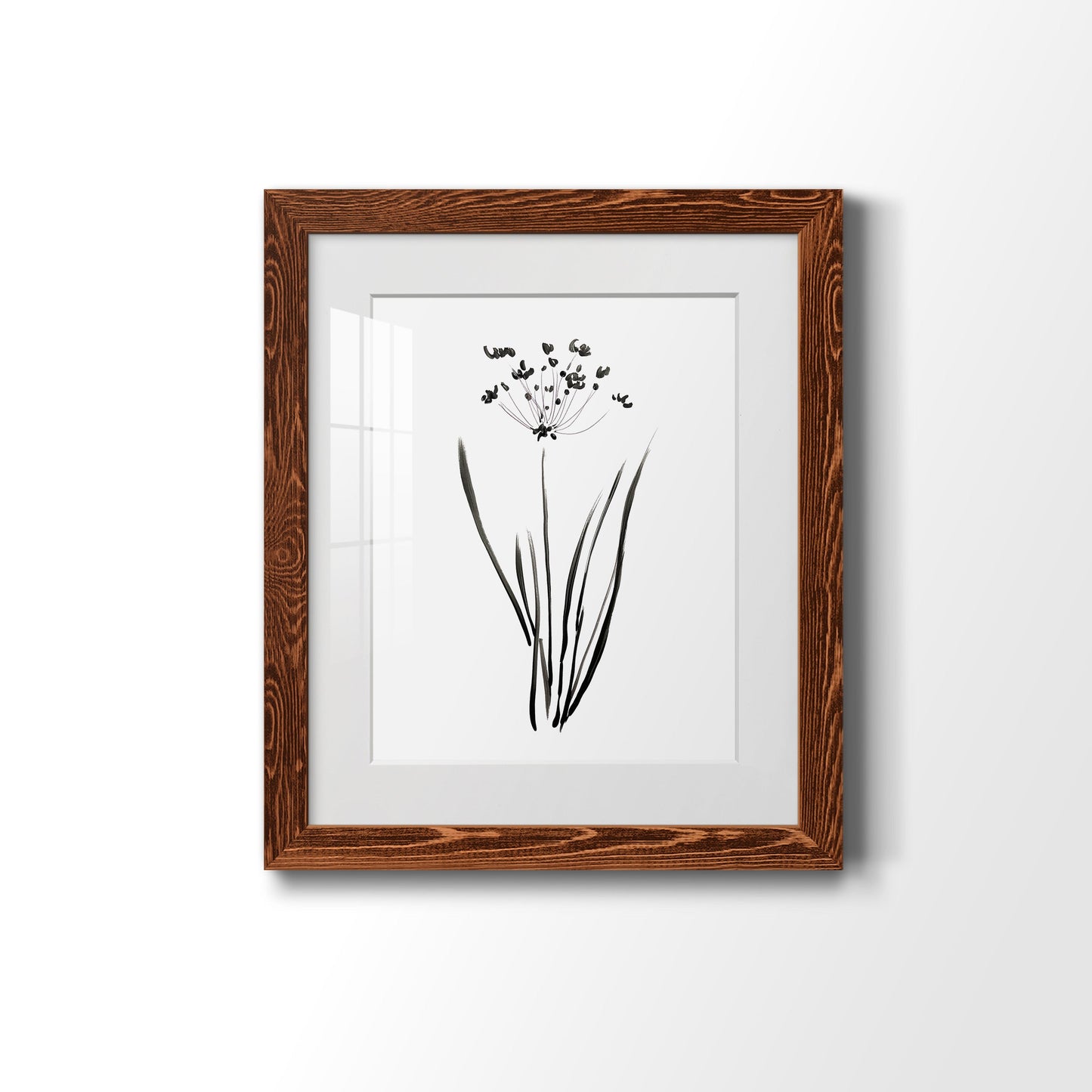 Inky Botanical II - Premium Framed Print - Distressed Barnwood Frame - Ready to Hang