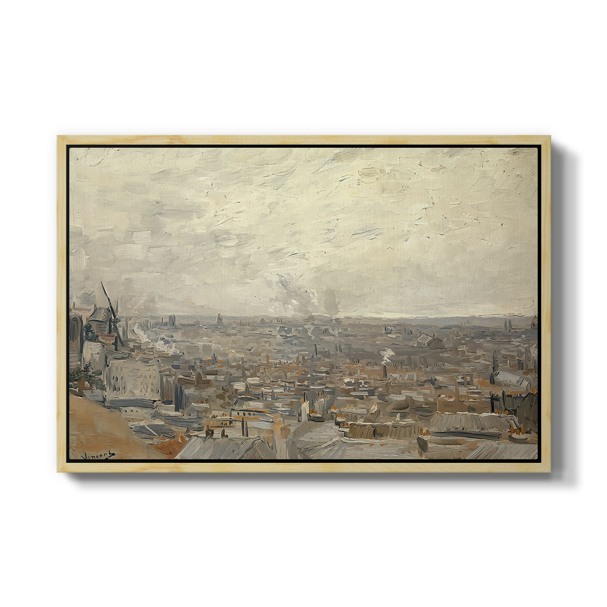 View from Montmartre, 1886 - Floater Framed Canvas Print