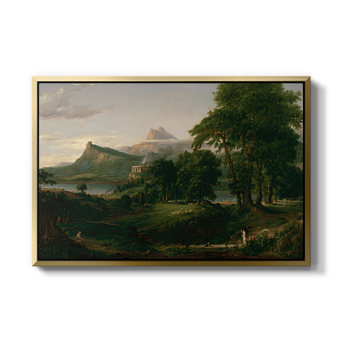 The Course of Empire: The Arcadian or Pastoral State, 1834 - Floater Framed Canvas Print