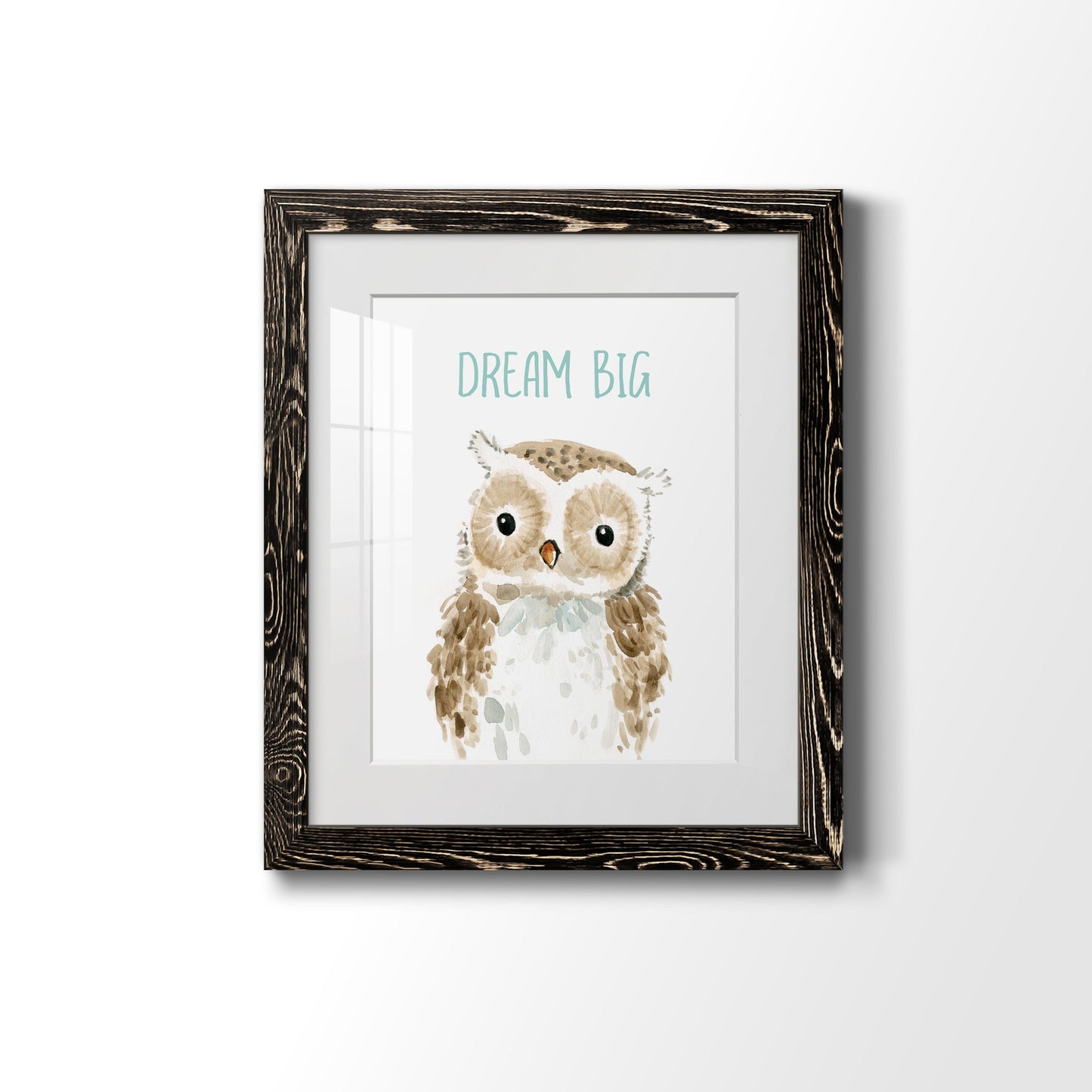 Dream Big Owl - Premium Framed Print - Distressed Barnwood Frame - Ready to Hang