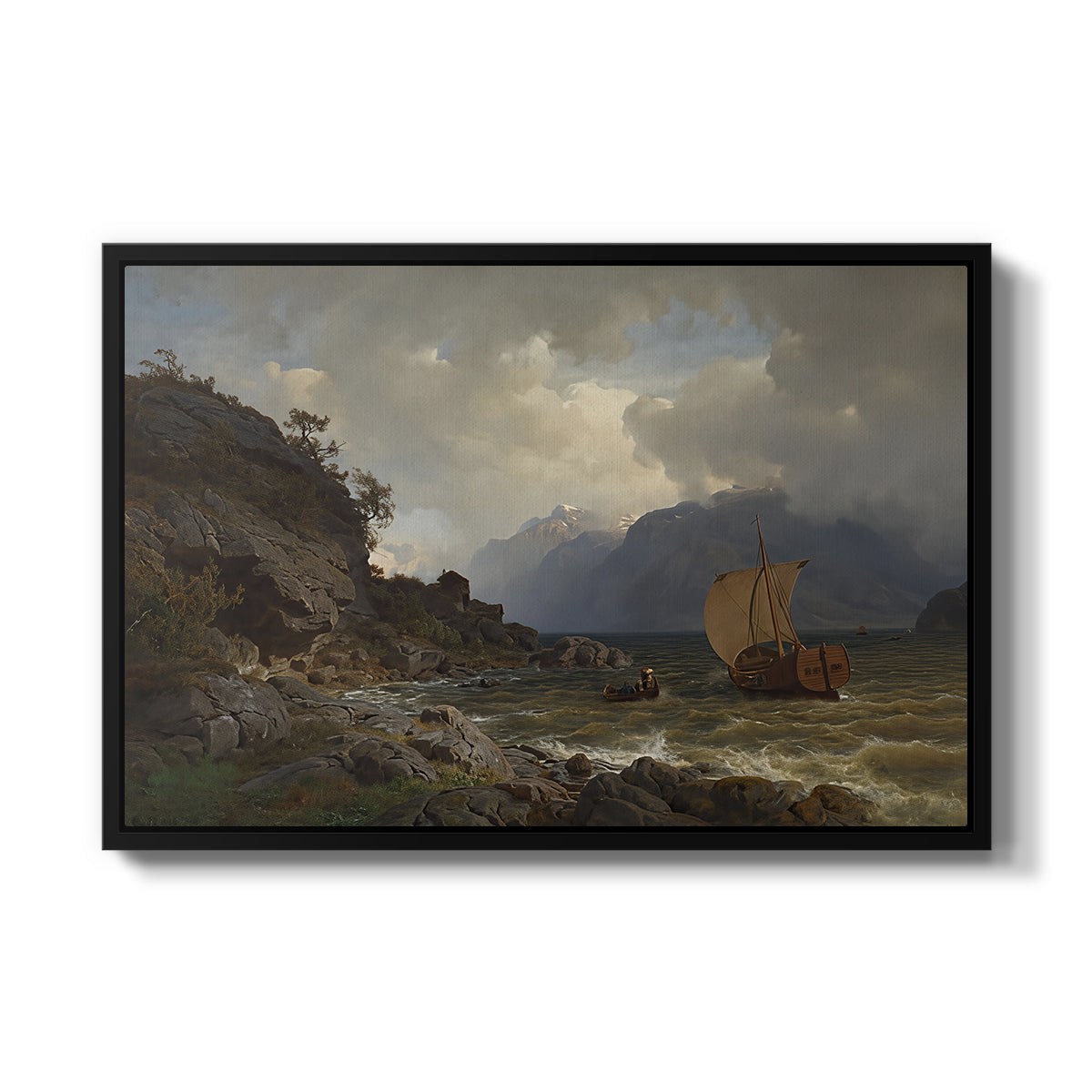 From the Western Coast of Norway, 1862 - Floater Framed Canvas Print