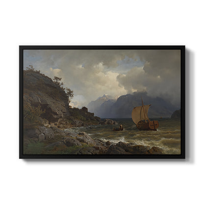 From the Western Coast of Norway, 1862 - Floater Framed Canvas Print