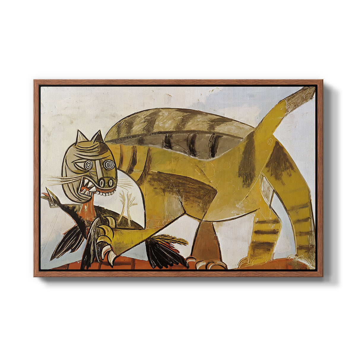 Cat Eating a Bird, 1939 - Floater Framed Canvas Print
