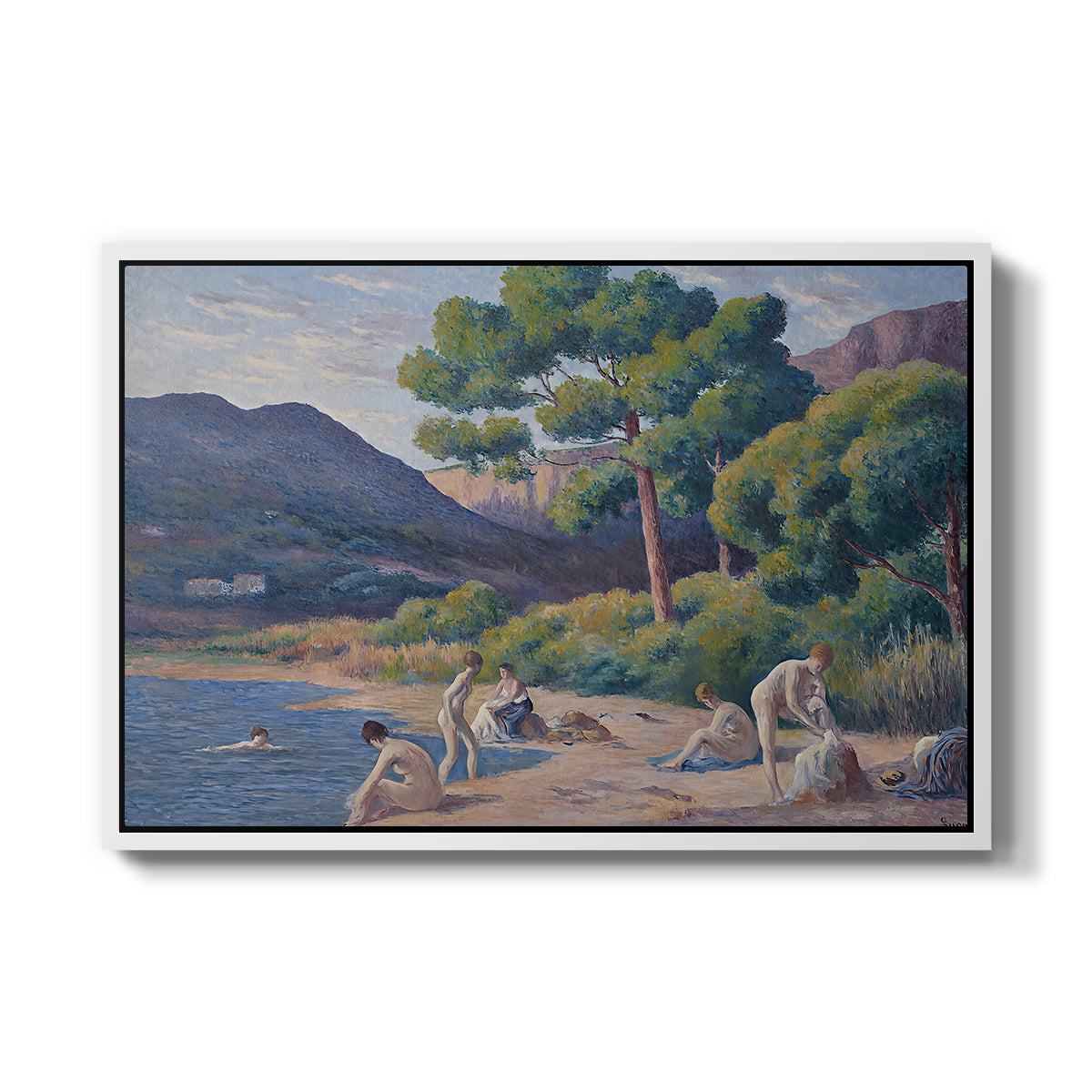 Bathers in Saint-Tropez, c. 1909 - Floater Framed Canvas Print