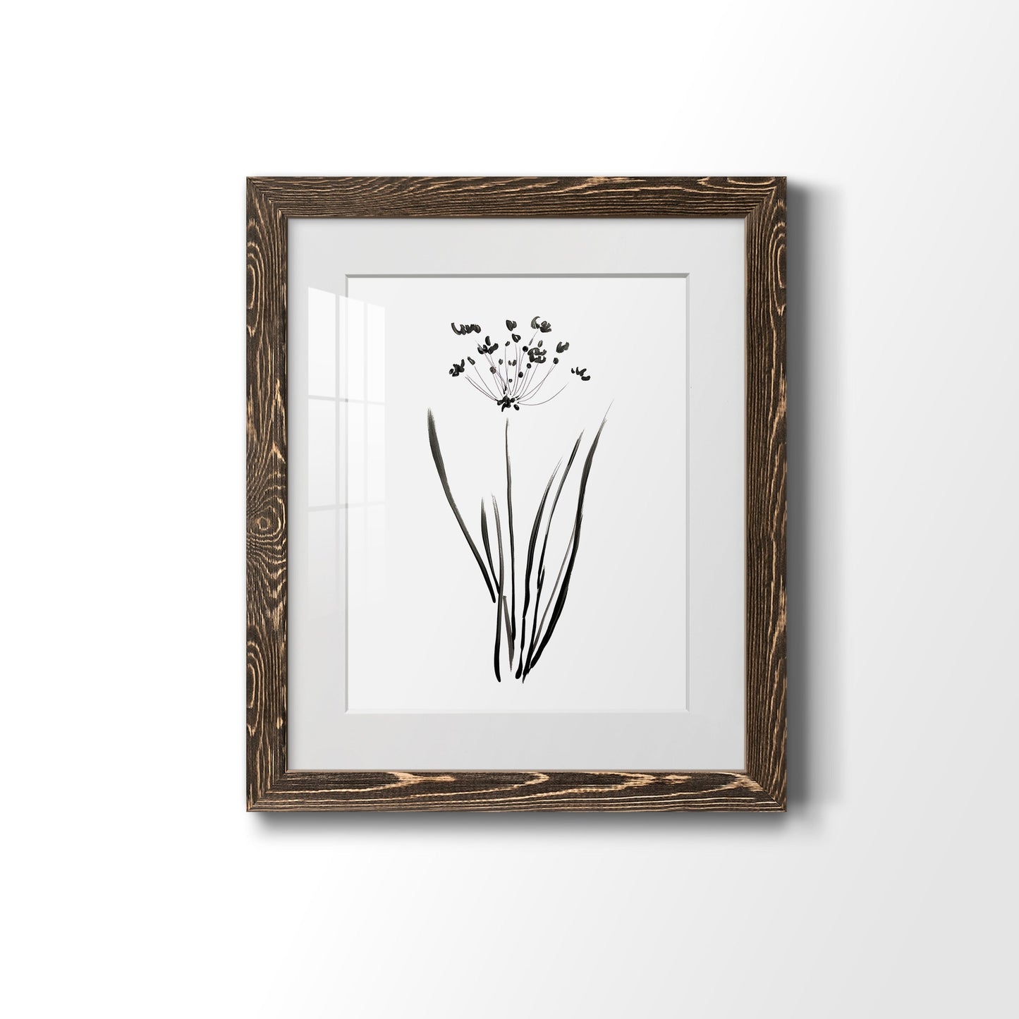 Inky Botanical II - Barnwood Framed Art Print