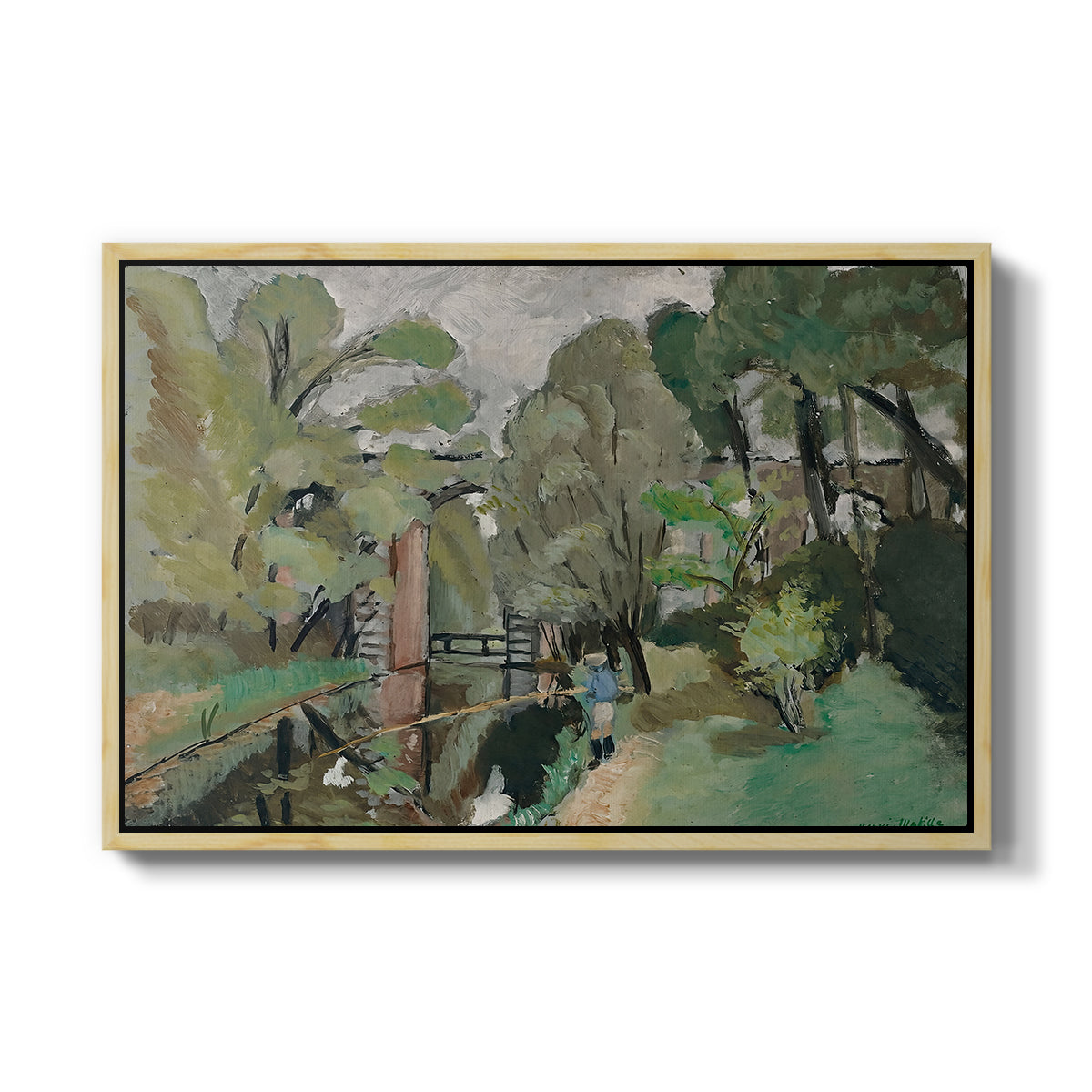 The Little Fisherman, Maintenon, 1918 - Floater Framed Canvas Print