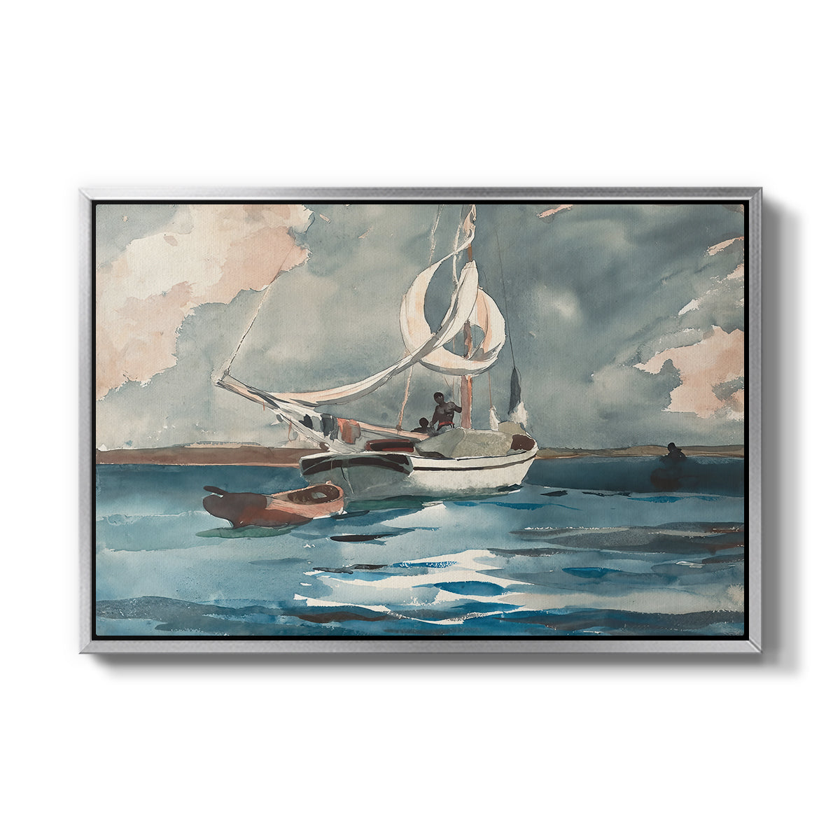 Sloop, Nassau, 1899 - Floater Framed Canvas Print