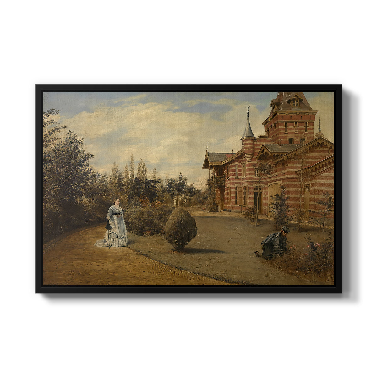 The Country House of Gustave Coûteaux, 1871 - Floater Framed Canvas Print