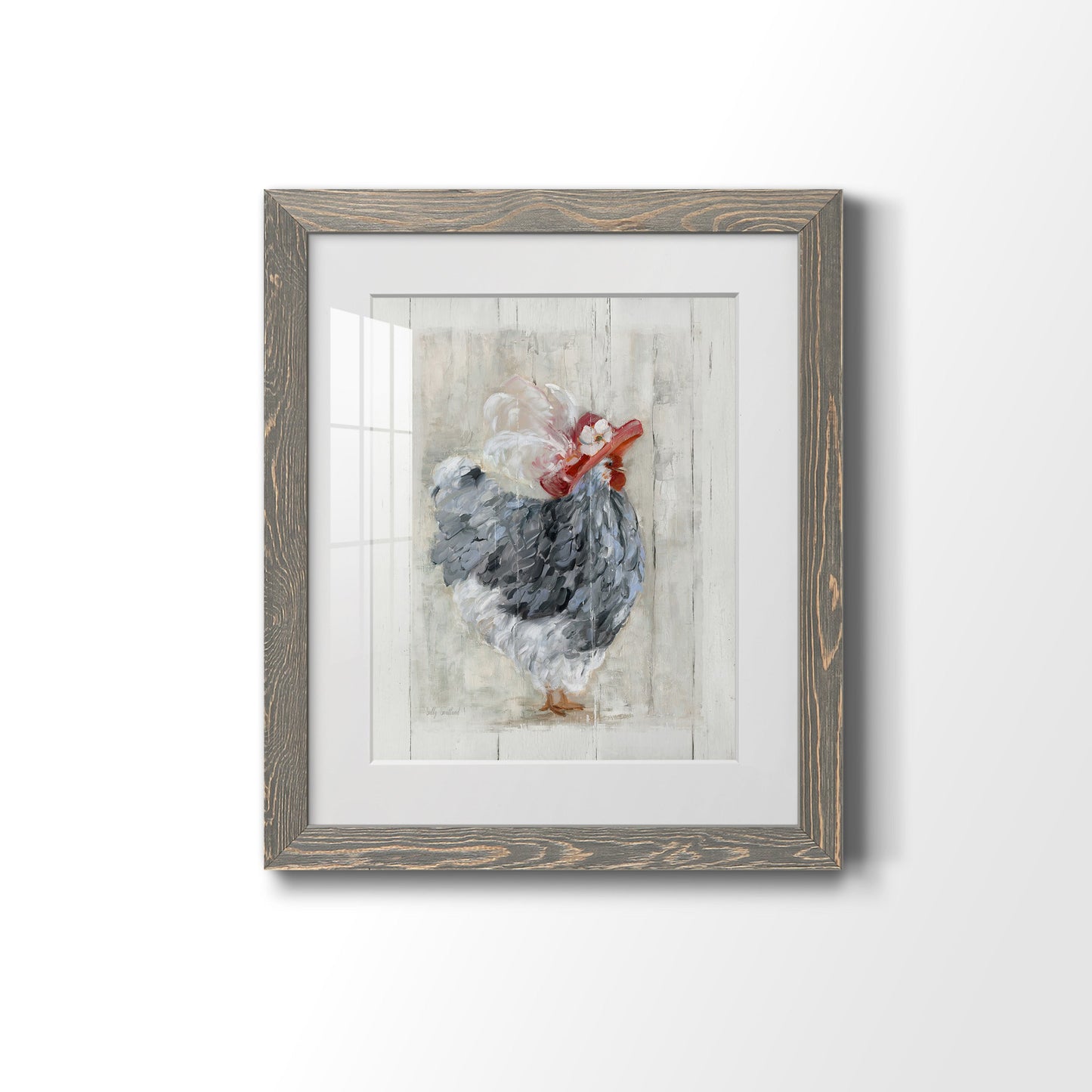 Sunday Best Hen - Premium Framed Print - Distressed Barnwood Frame - Ready to Hang