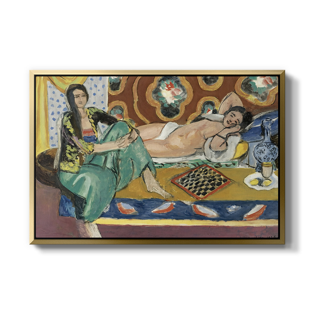 Odalisques Playing Checkers (Odalisques jouant aux dames), 1928 - Floater Framed Canvas Print
