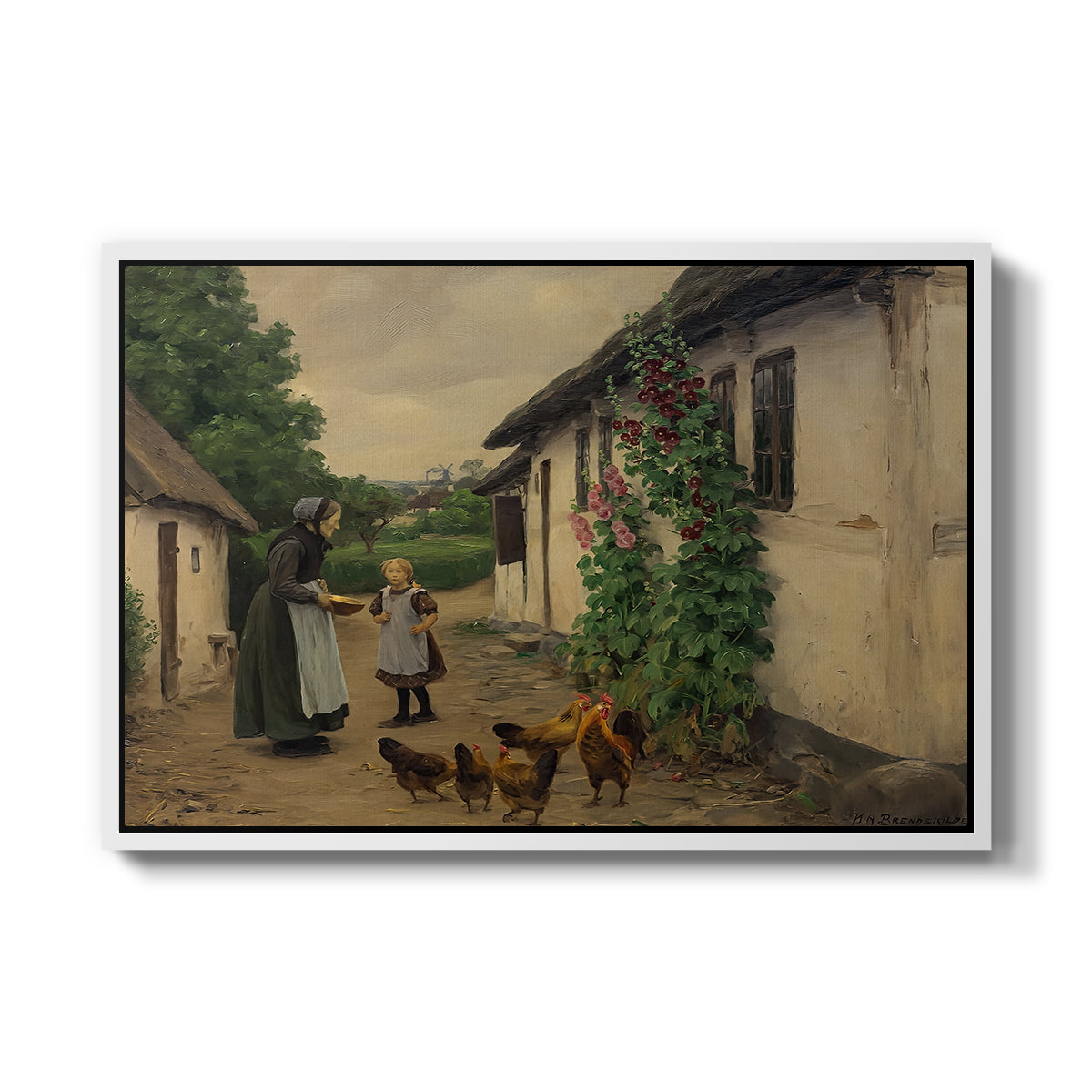 Visit to Grandmother, 1914 - Floater Framed Canvas Print