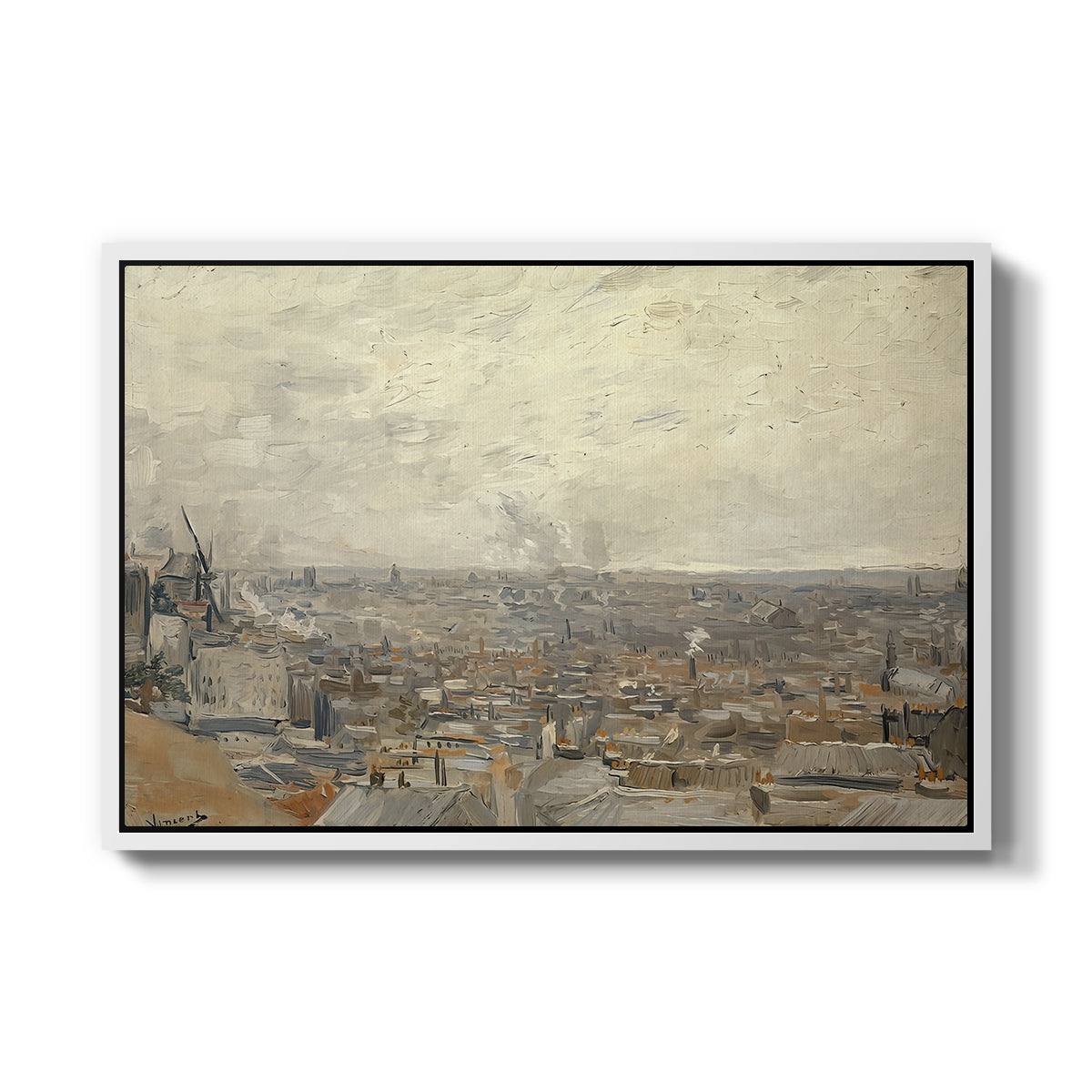 View from Montmartre, 1886 - Floater Framed Canvas Print