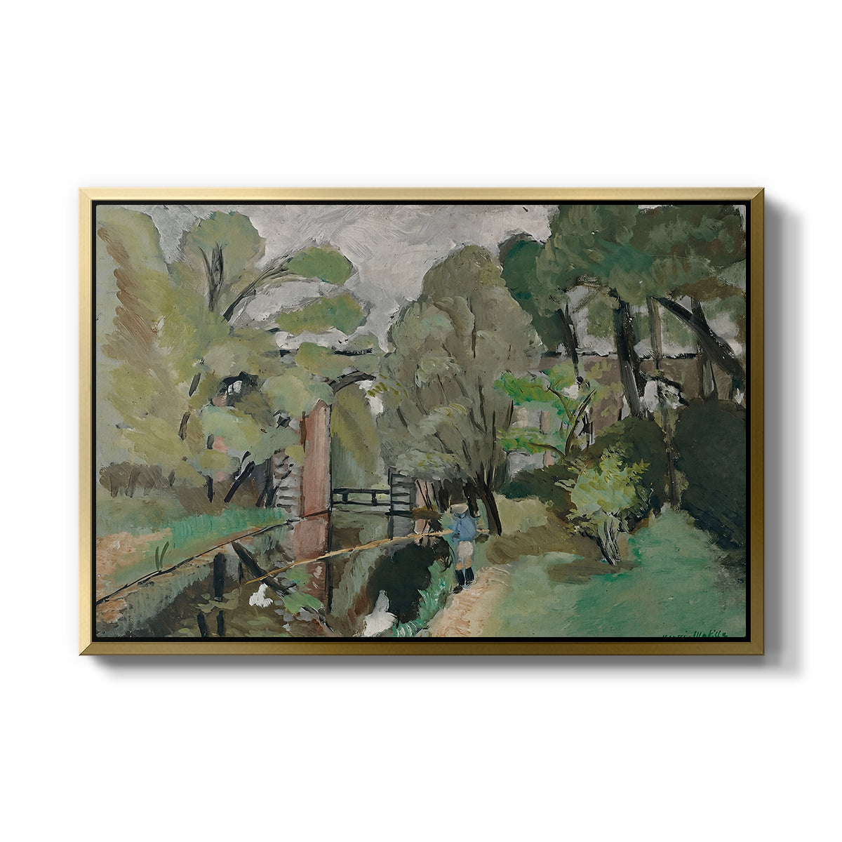 The Little Fisherman, Maintenon, 1918 - Floater Framed Canvas Print
