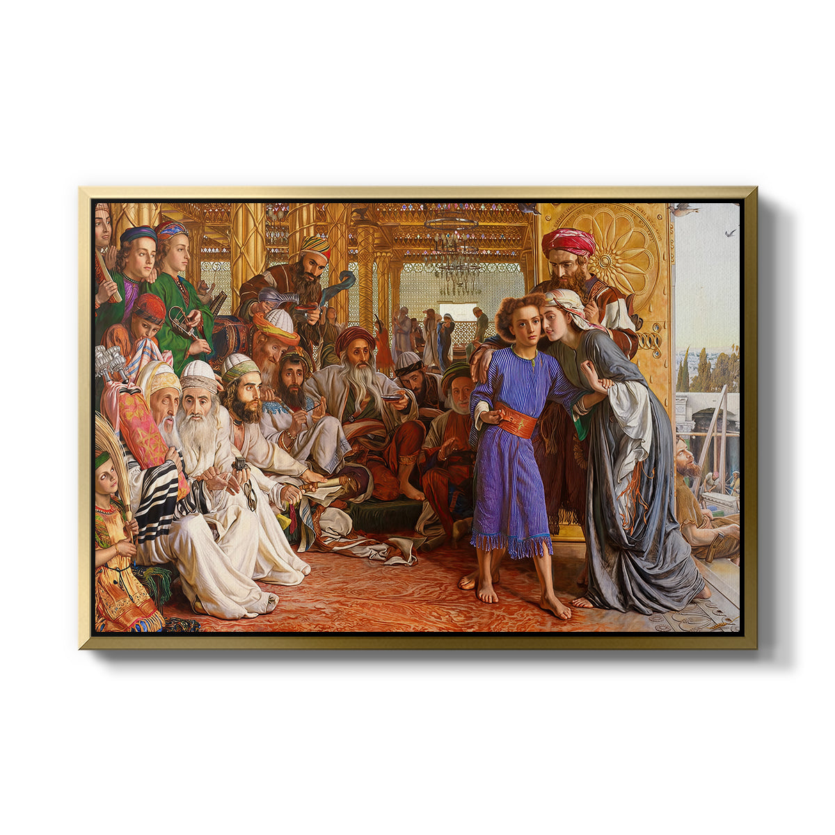 The Finding of the Saviour in the Temple, 1854-1860 - Floater Framed Canvas Print