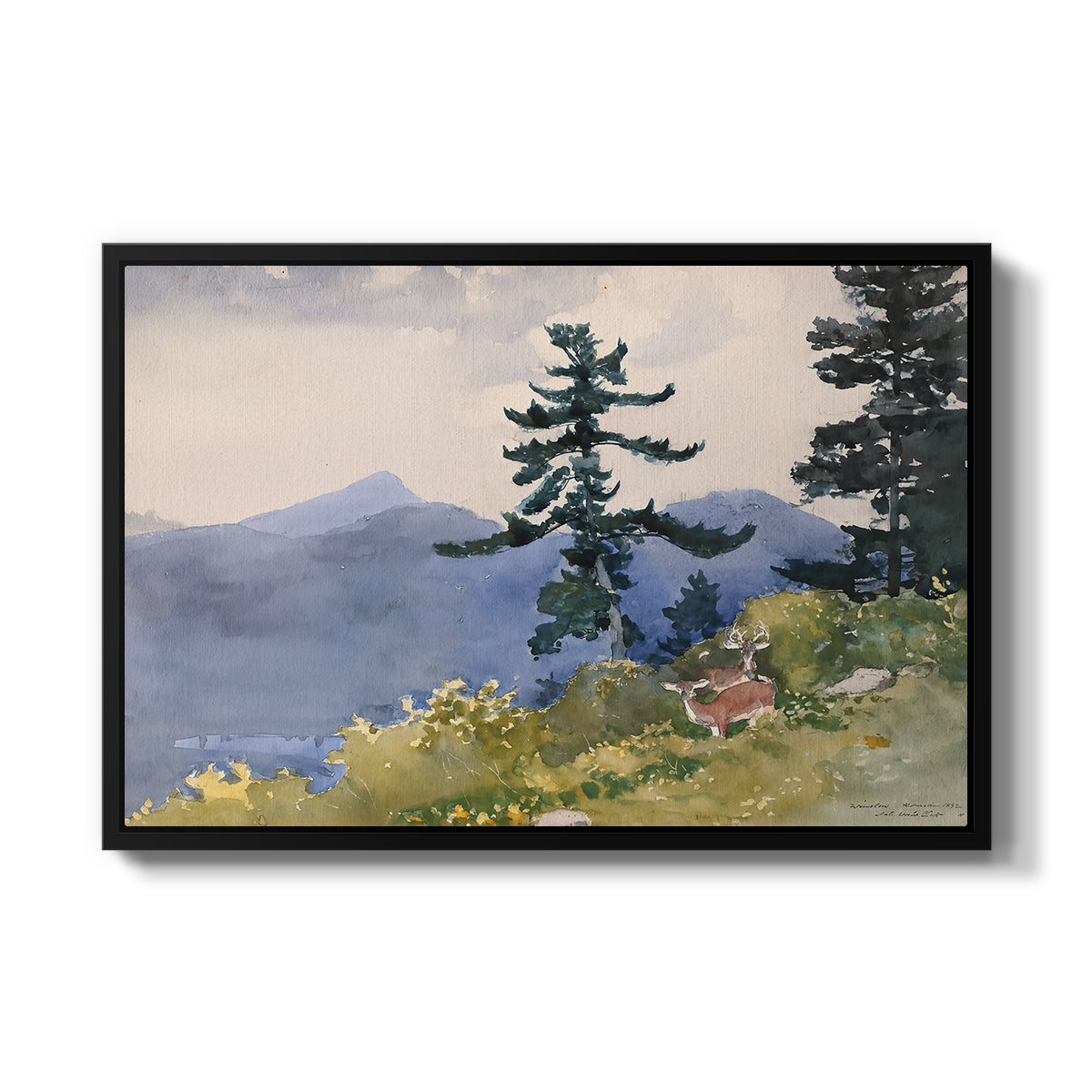 North Woods Club, Adirondacks, 1892 - Floater Framed Canvas Print