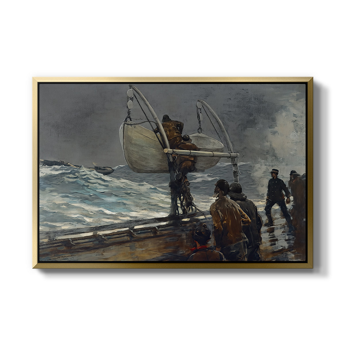 The Signal of Distress, c. 1896 - Floater Framed Canvas Print