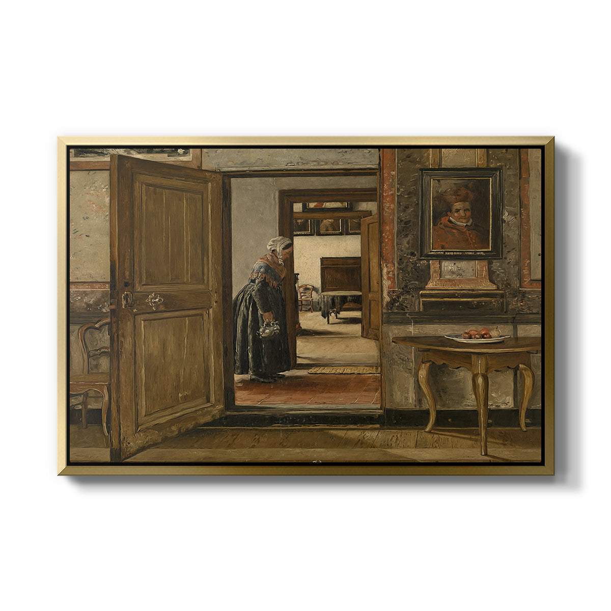 Interior of the Terninck Institution in Antwerp, 1884 - Floater Framed Canvas Print