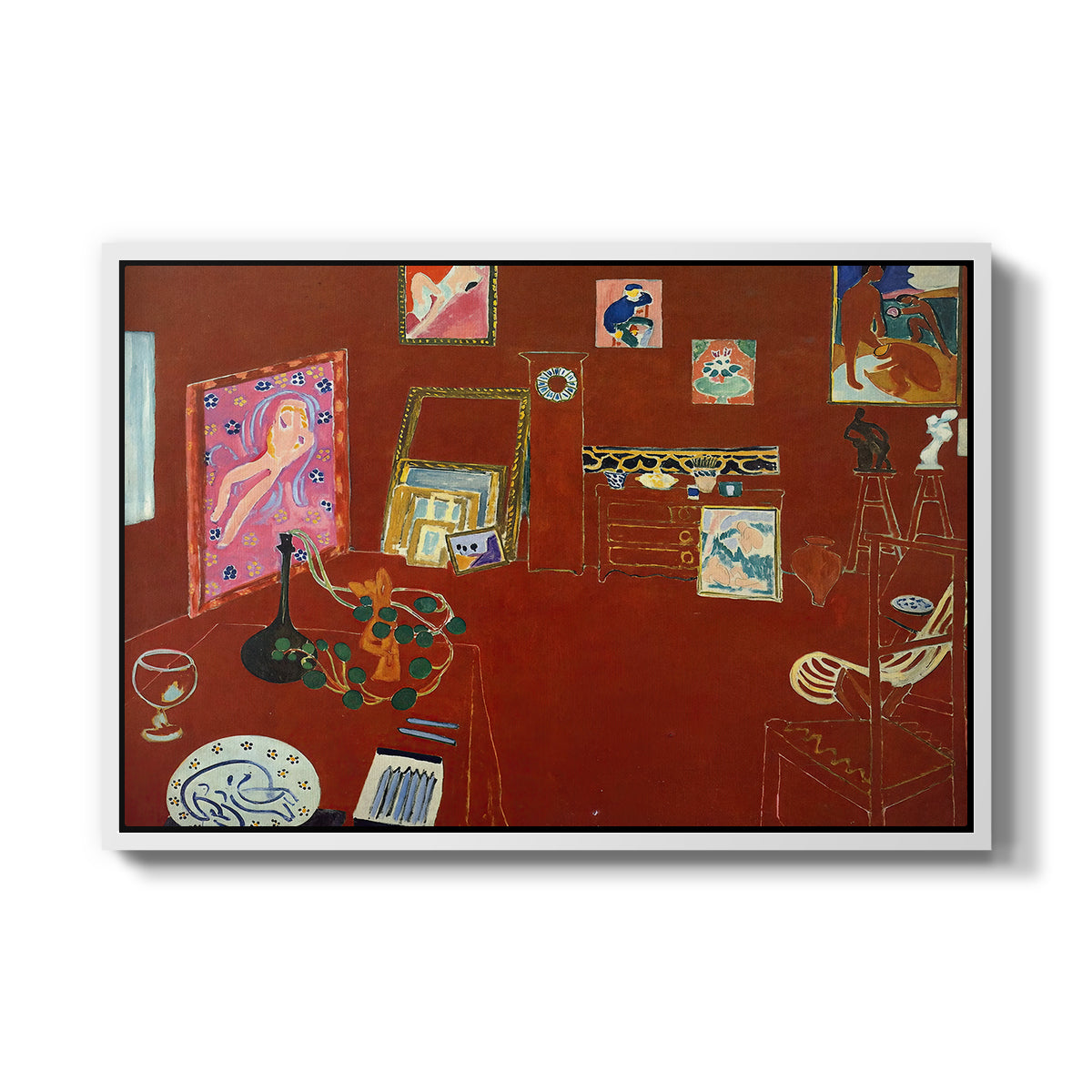 The Red Studio (L'Atelier Rouge), 1911 - Floater Framed Canvas Print