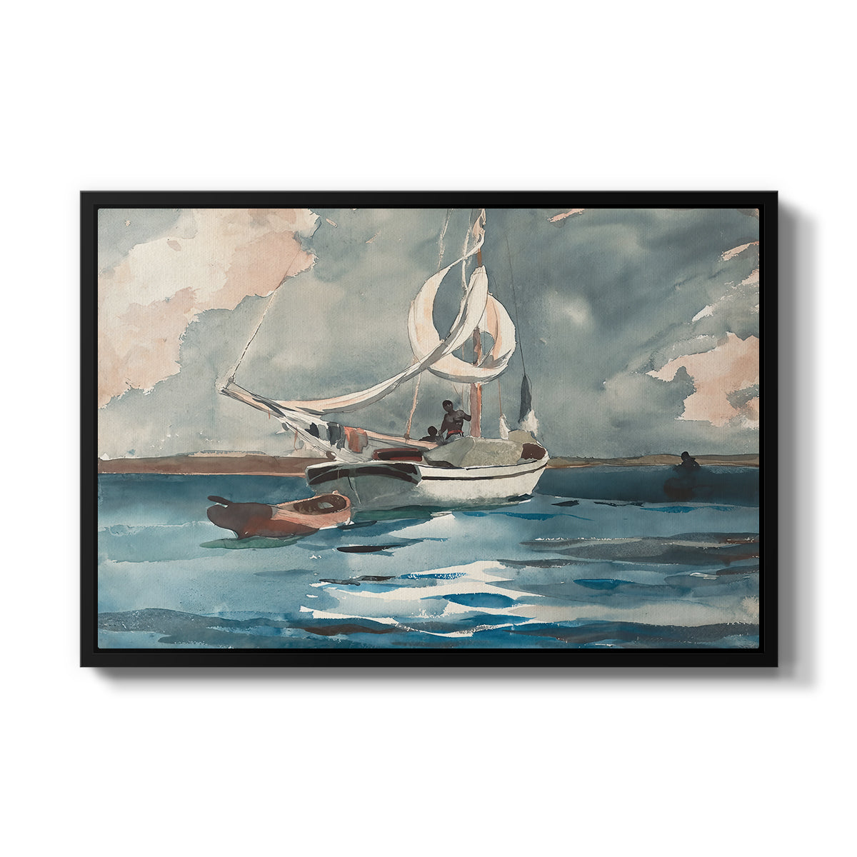 Sloop, Nassau, 1899 - Floater Framed Canvas Print