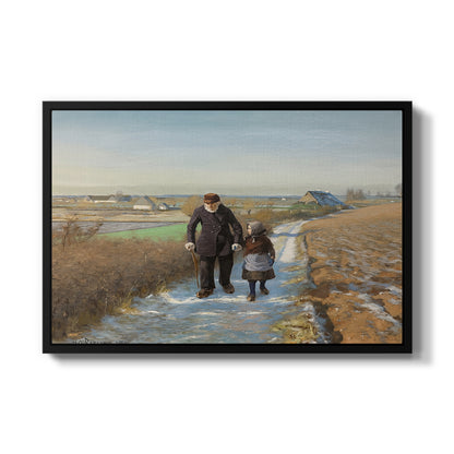 The Old Man and the Child, 1888 - Floater Framed Canvas Print