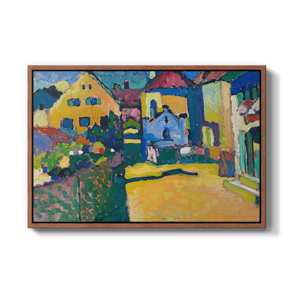 Green Lane in Murnau, 1909 - Floater Framed Canvas Print