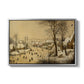 Winter Landscape with Skaters and Bird Trap, 1565 - Floater Framed Canvas Print
