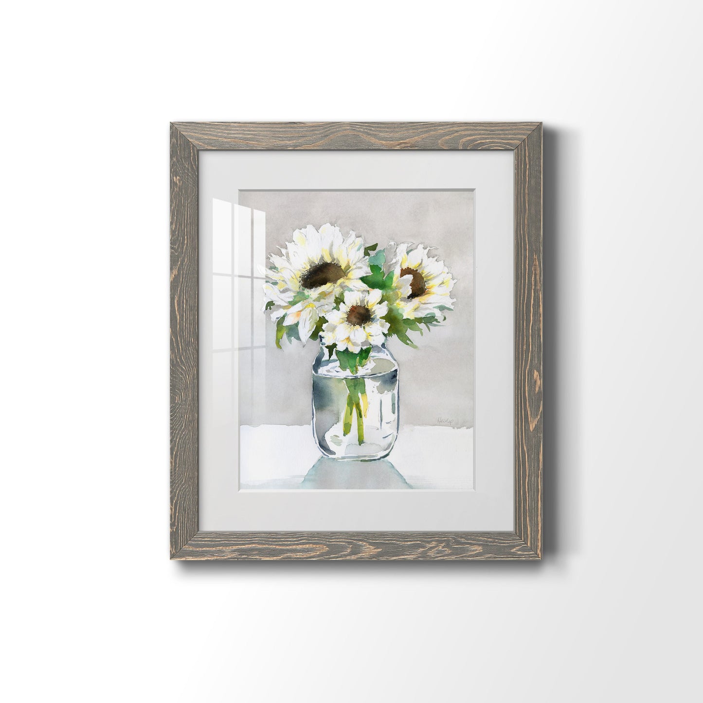 Sunflower II - Premium Framed Print - Distressed Barnwood Frame - Ready to Hang