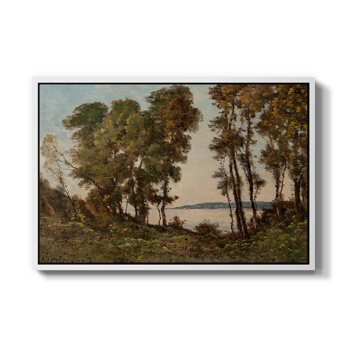 The Banks of the Allier, 1894 - Floater Framed Canvas Print
