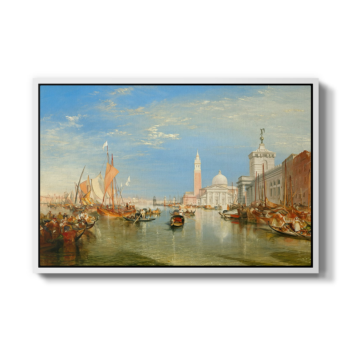 Venice: The Dogana and San Giorgio Maggiore, 1834 - Floater Framed Canvas Print