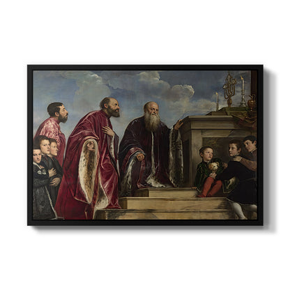 The Vendramin Family Venerating a Relic of the True Cross, c. 1540-1545 - Floater Framed Canvas Print