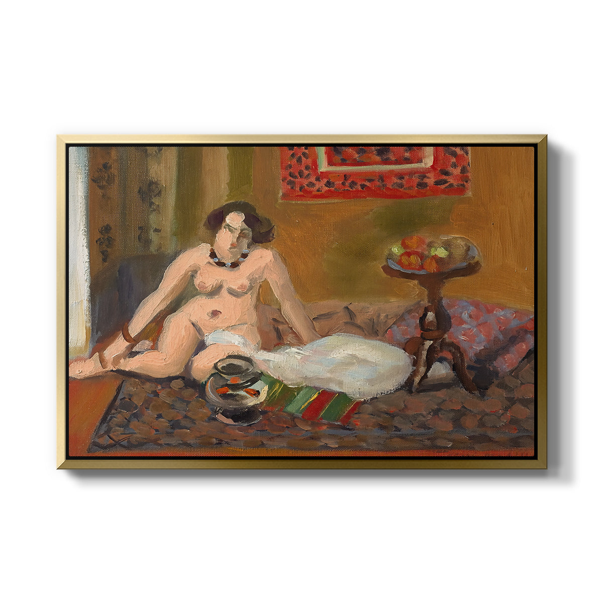 Nude with Goldfish (Nu aux poissons rouges), c. 1922 - Floater Framed Canvas Print