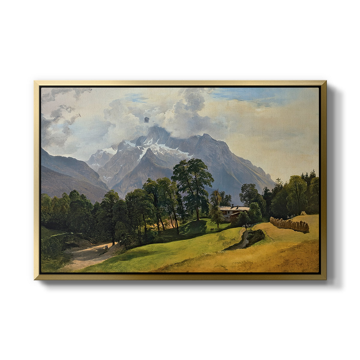 Mountains in Berchtesgaden - Floater Framed Canvas Print