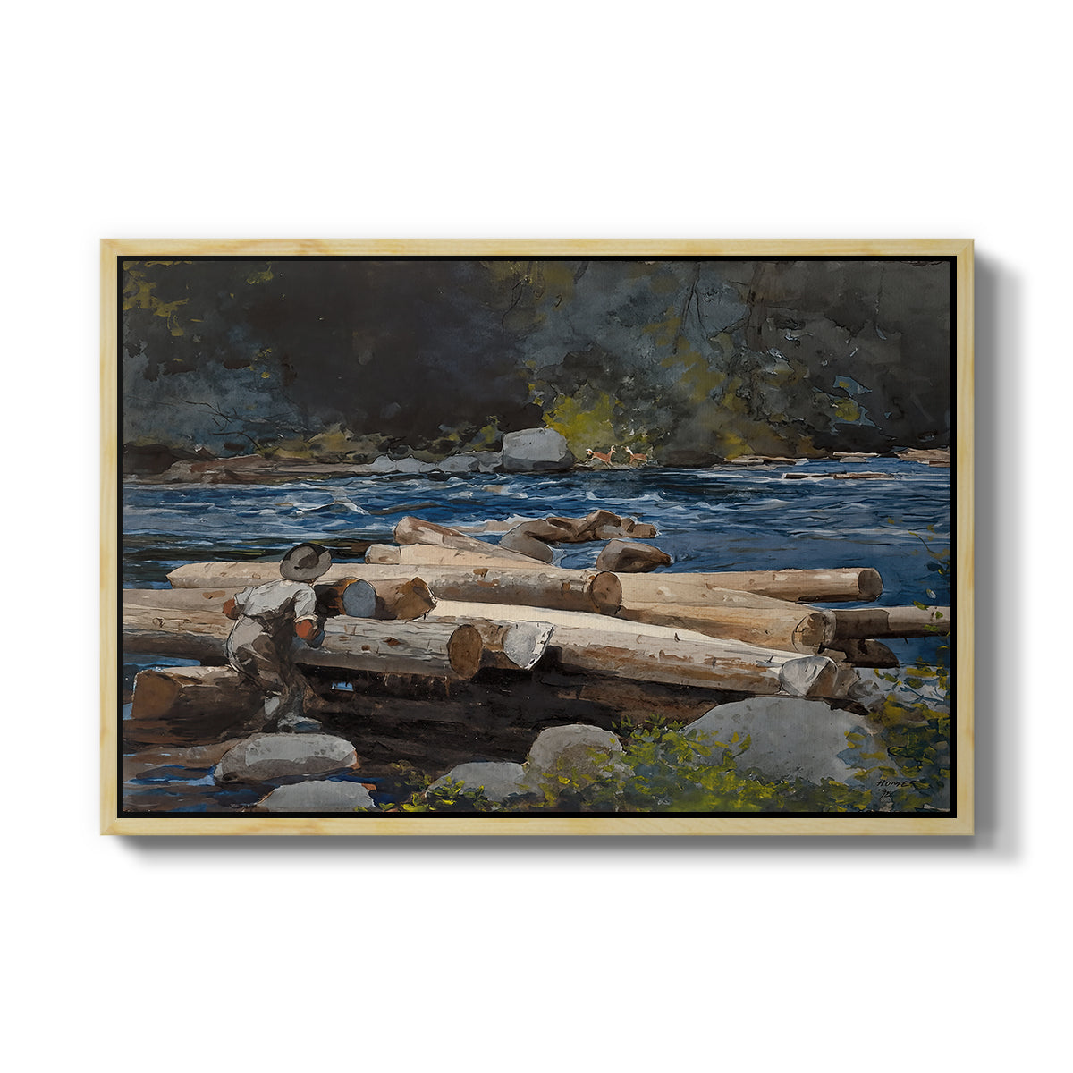 Hudson River, 1892 - Floater Framed Canvas Print