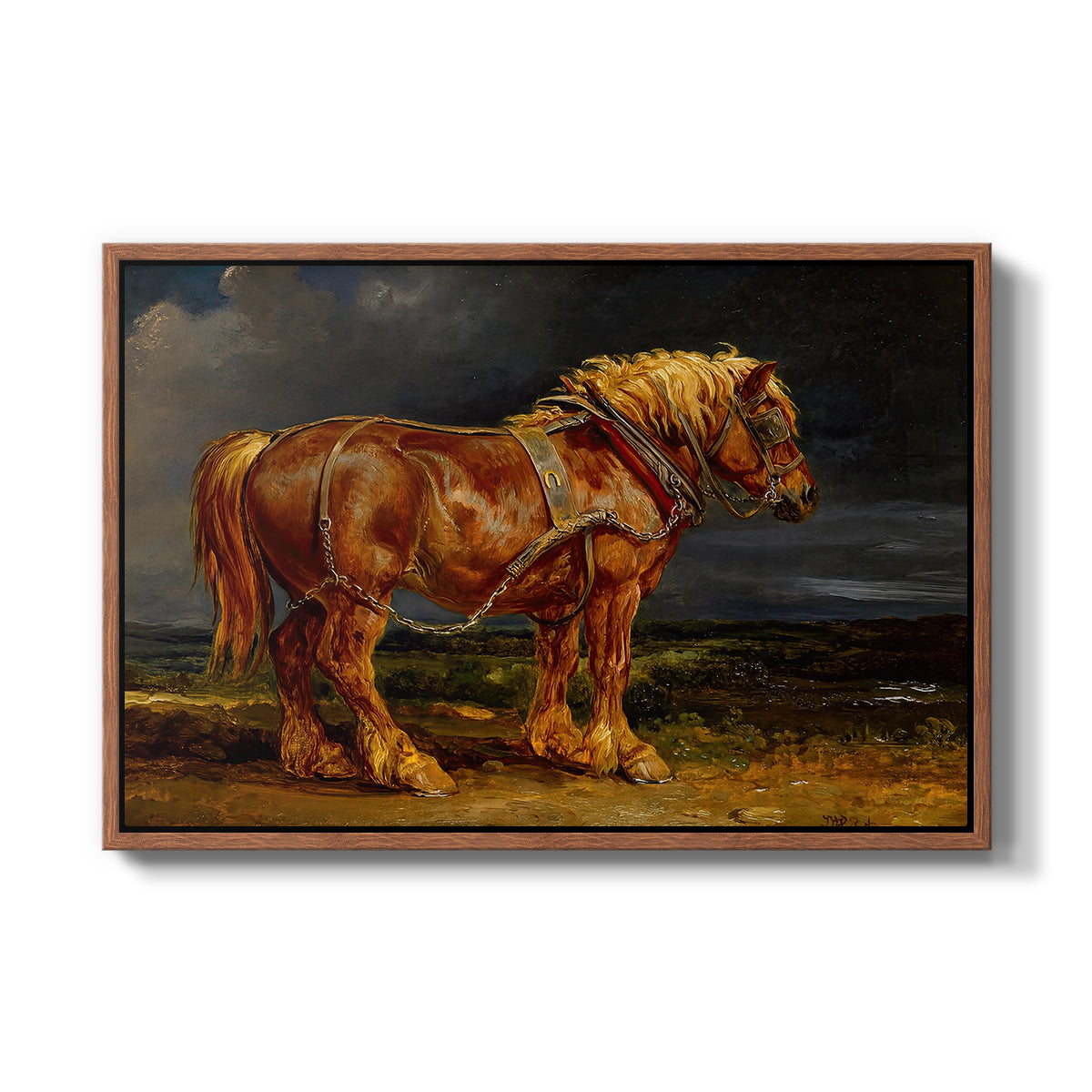 The Shire Horse Elephant in an Extensive Landscape, c. 1850s - Floater Framed Canvas Print